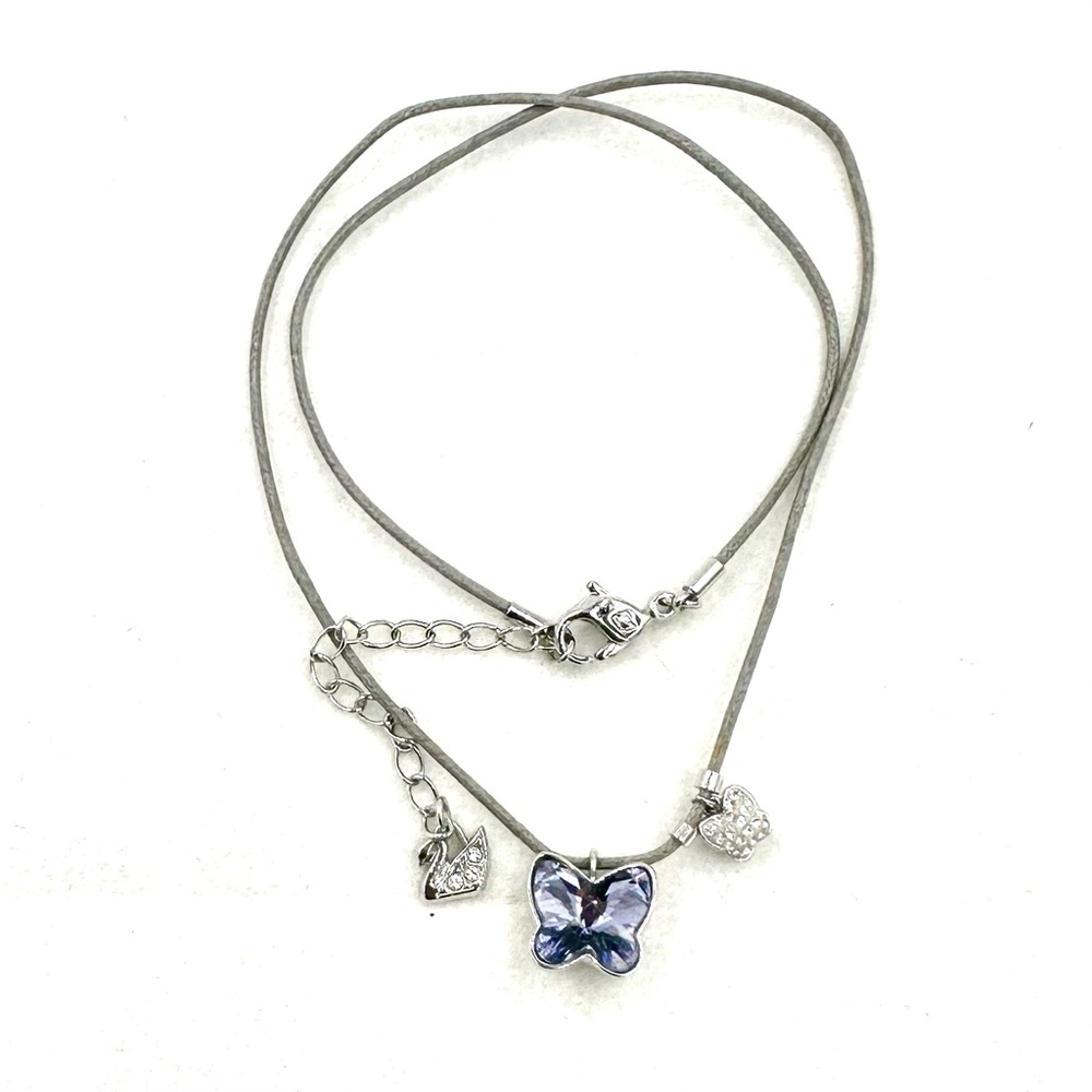 Swarovski Crystal Necklace Mini Provence Lavender Butterfly Necklace NWOT - Picture 5 of 10